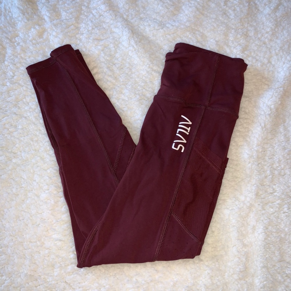 ATLAS Fitness Maroon Pocket Leggings